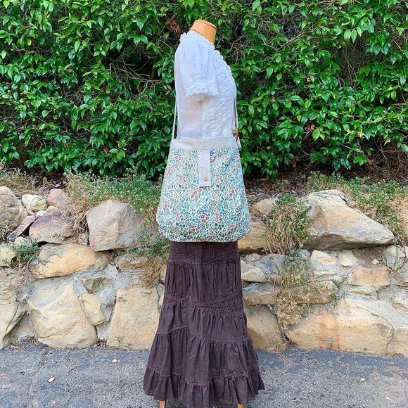 Son de Flor linen reversible Meadow crossover shoulder bag - Picture 2 of 9